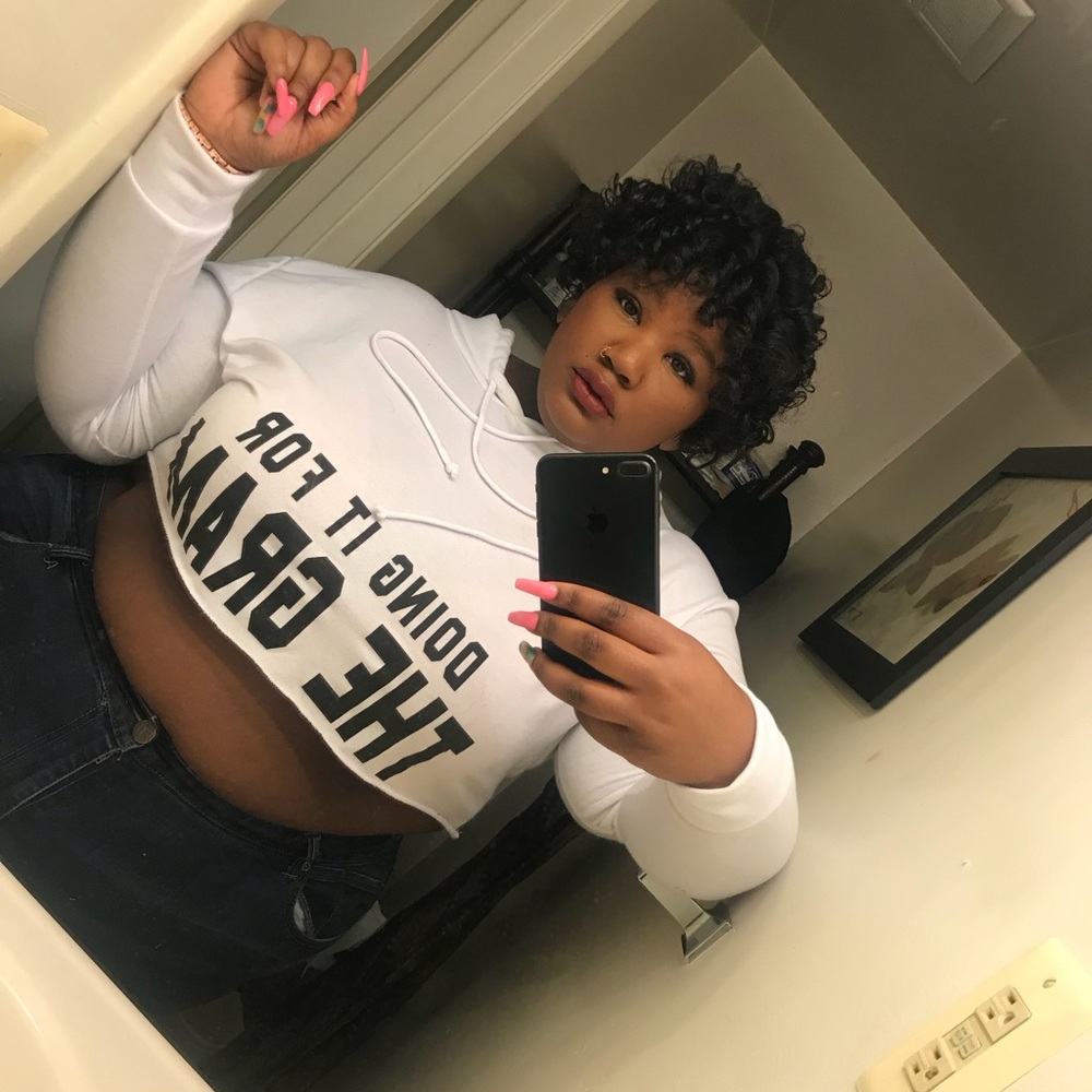 Fashion Nova “Doing It For the gram” crop hoodie